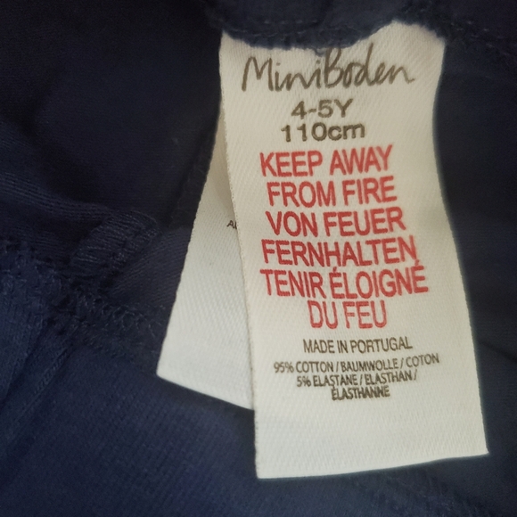 Mini Boden Navy Leggings with Embroidered Cat Faces Kids 4-5 - Picture 3 of 5